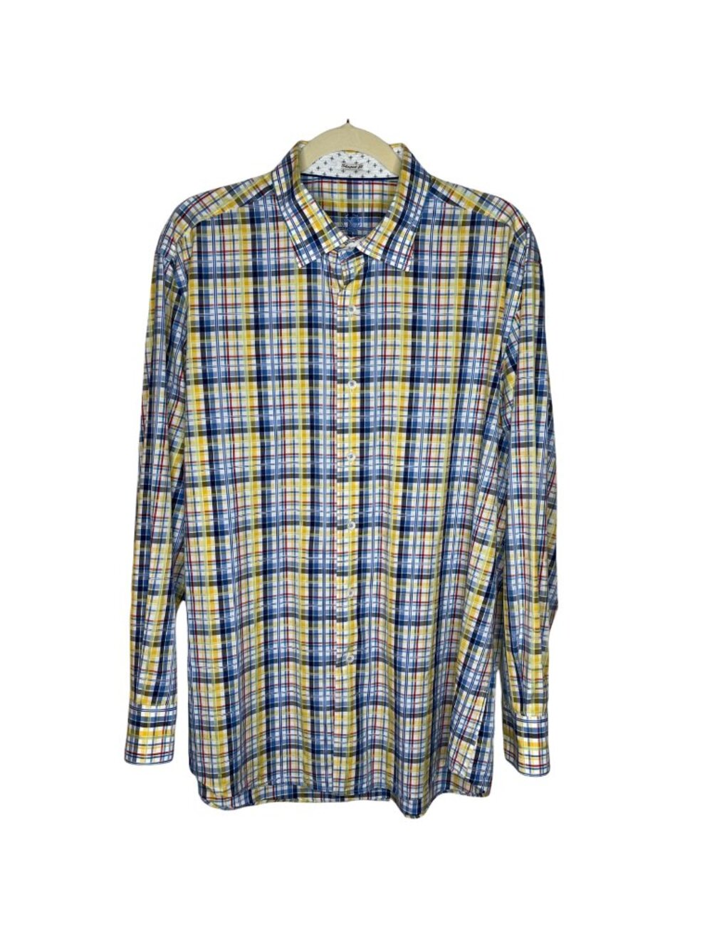 Bugatchi Shaped Fit Long Sleeve Plaid Button Front Shirt, XL